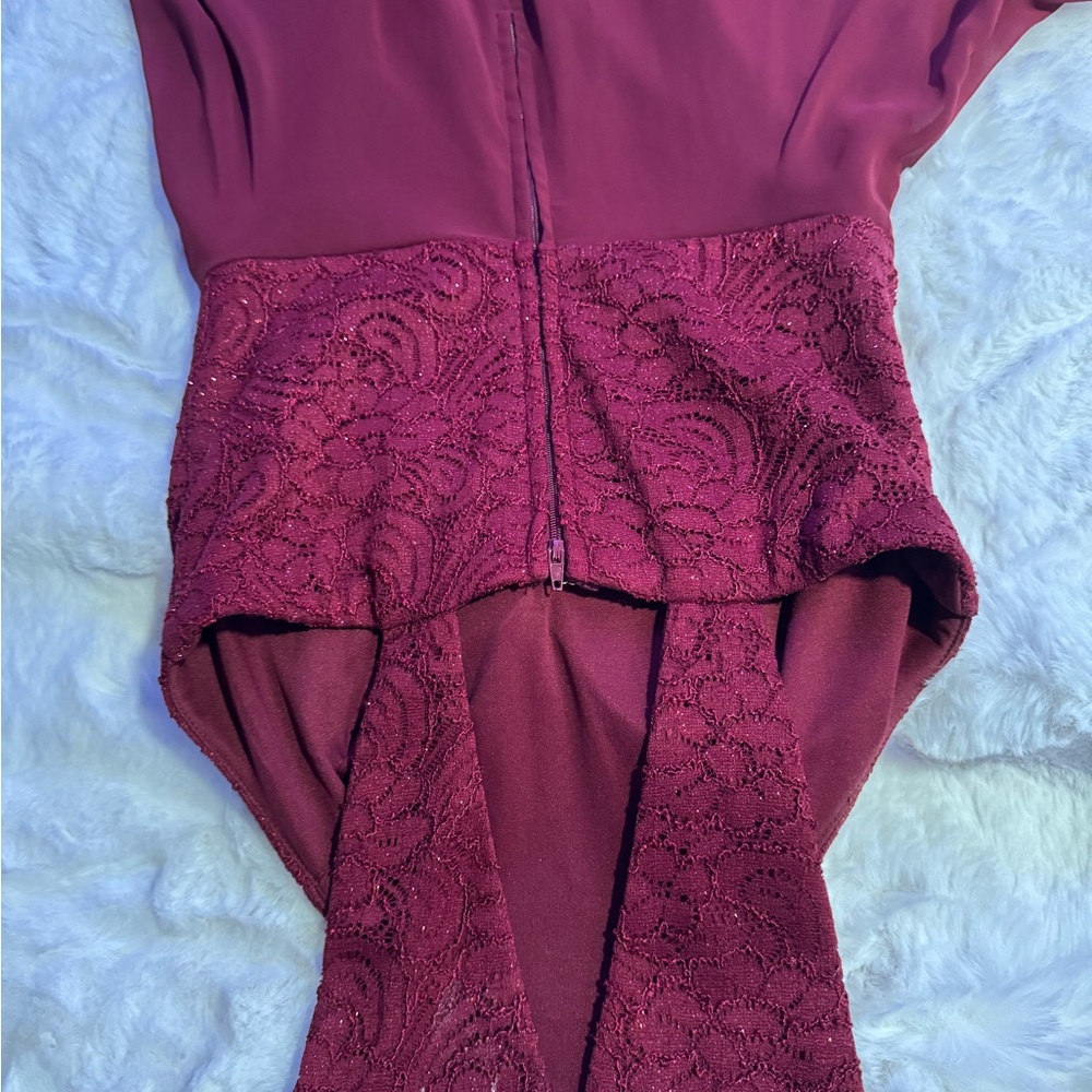 Elegant Burgundy Lace Dress
